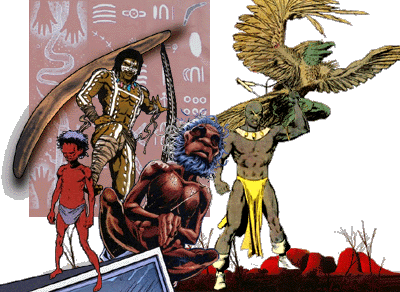 Australian Aboriginal religion super-heroes and other comic book characters