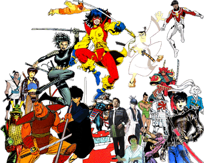 Bushido super-heroes and other comic book characters