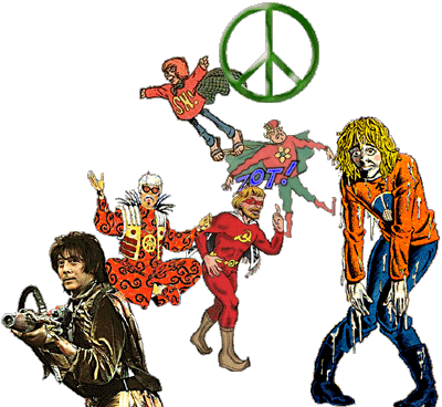 Hippie super-heroes and other comic book characters