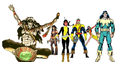 Native American religion super-heroes and other comic book characters