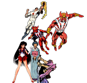 Shinto super-heroes and other comic book characters