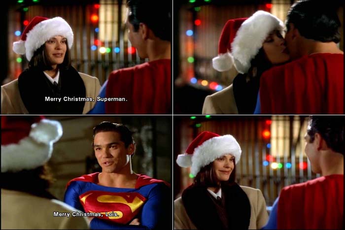 Lois Lane and Superman exchange Christmas greetings