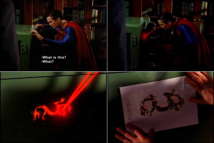 Superman finds a mystical Chinese dragon figure on the safe