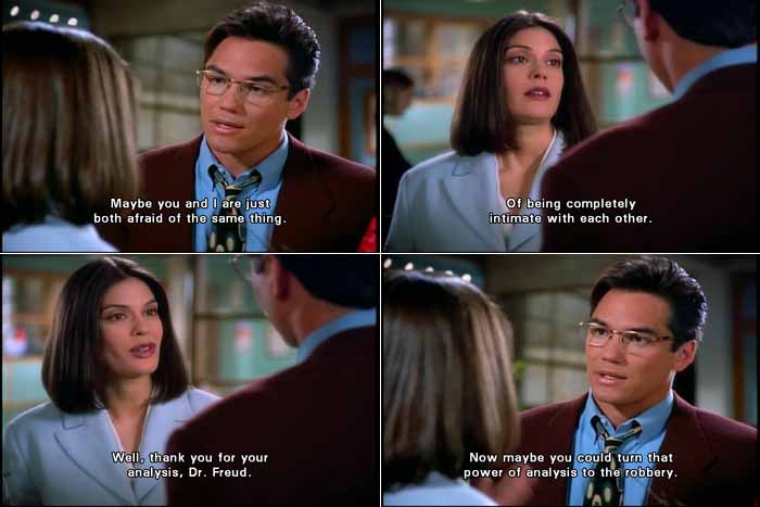 Lois Lane chides Clark Kent when his analysis of their situation sounds like Freudian psychoanalysis