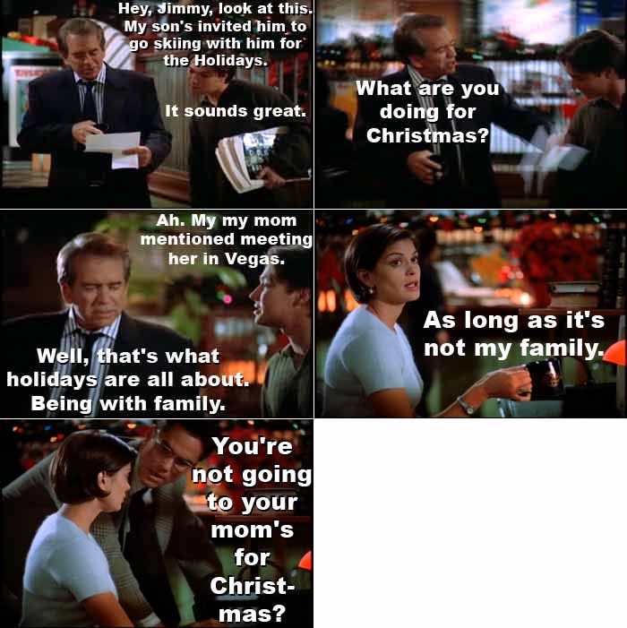 Perry White, Jimmy Olsen, Lois Lane and Clark Kent discuss what they plan to do for Christmas