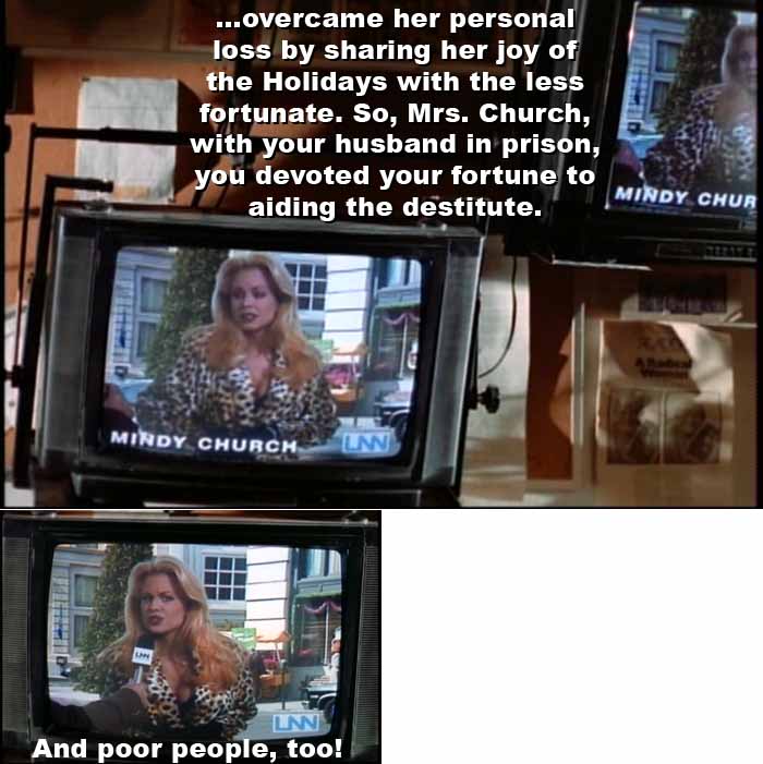 Publicly, Intergang head Mindy Church is a generous philanthropist