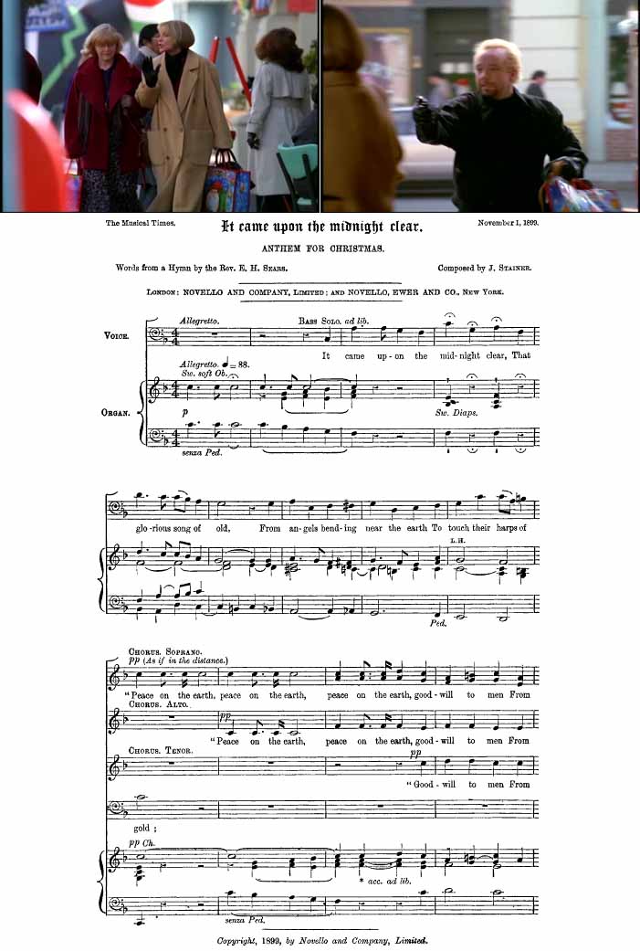 Martha Kent and Ellen Lane (the mothers of Clark Kent and Lois Lane) shop (and get mugged) in downtown Metropolis to the sound of the song 'It Came Upon a Midnight Clear'