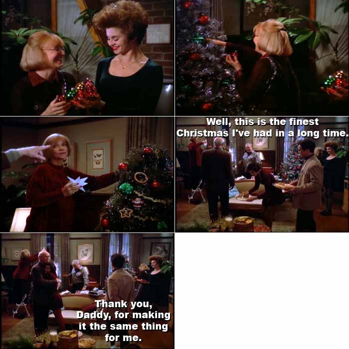 Lois Lane and Clark Kent, along with their parents, decorate Christmas trees in Lois's apartment