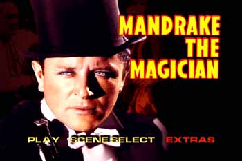 Menu screen VCI Home Video's DVD release of the 1939 'Mandrake the Magician' serial film