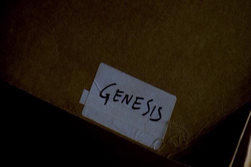 The word Genesis on file folder belonging to the elder Dr. Suresh