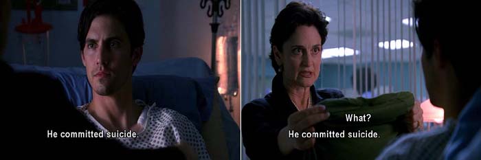 Peter Petrelli's mom tells him his dad committed suicide