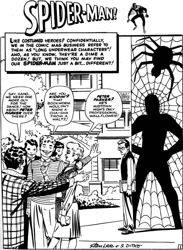 Peter Parker was established as a nerd on the very first page of his very first appearance