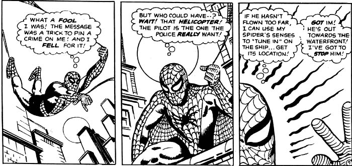 Spider-Man uses his spider senses to tune in on an escaping villain