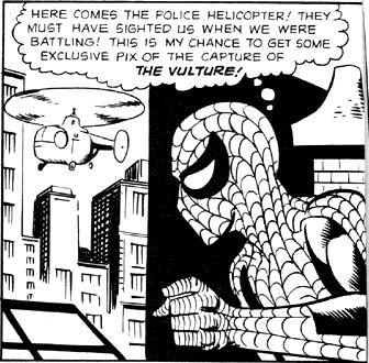Spider-Man thinks about the money he'll make selling pictures of the Vulture