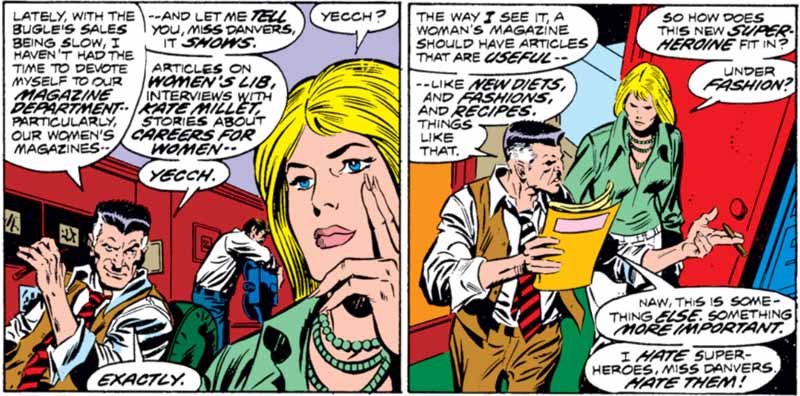 J. Jonah Jameson's disinterest in Feminism is made clear