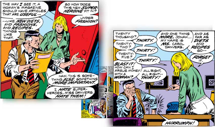 Carol Danvers makes her strong Feminist sensibilities known