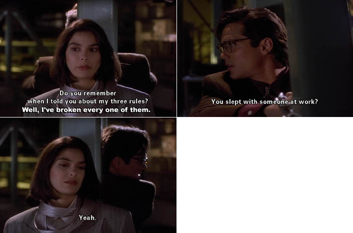 Lois Lane tells Clark Kent she broke her own rules and slept with a co-worker
