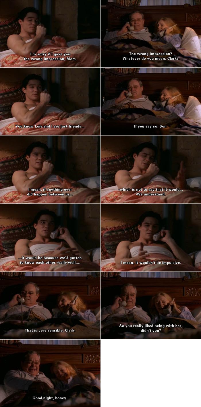 Clark Kent talks with his parents about sexual morality