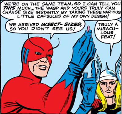 Thor calls Hank Pym's scientific achievement miraculous