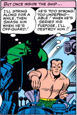 The alliance between the Hulk and Sub-Mariner is a tenuous one