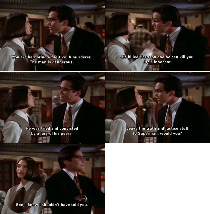 Lois Lane and Clark Kent argue about truth and justice