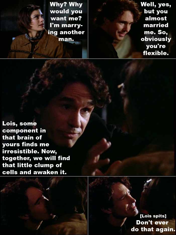 Exhibiting peculiar ideas about the nature of love, Lex Luthor believes that he can get Lois Lane to love him by awakening a clump of cells in brain
